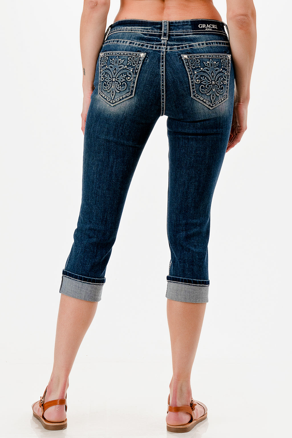 Flu De Lee Modify 3D Mid Rise Capri Jeans