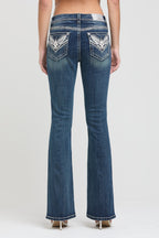 Western Embroidery Detail Flare Jeans