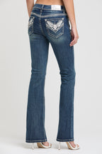Western Embroidery Detail Flare Jeans