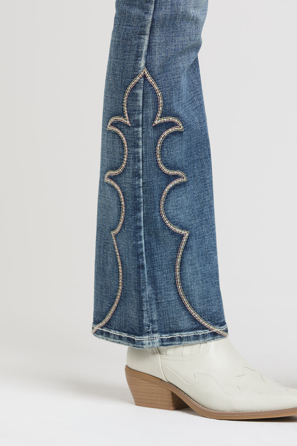 Bug Toe Western Side Detail  Flare Jeans