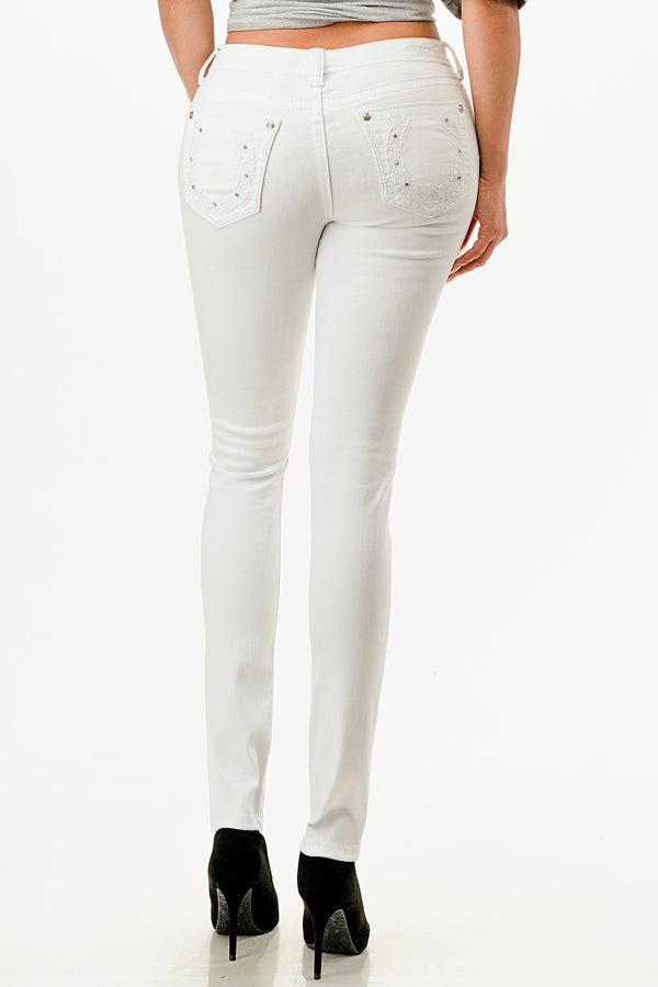 Western Stitch Horseshoe Motif Mid-Rise Skinny Jeans