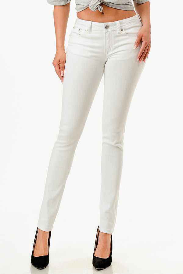 Western Stitch Horseshoe Motif Mid-Rise Skinny Jeans Grace in LA - Denim
