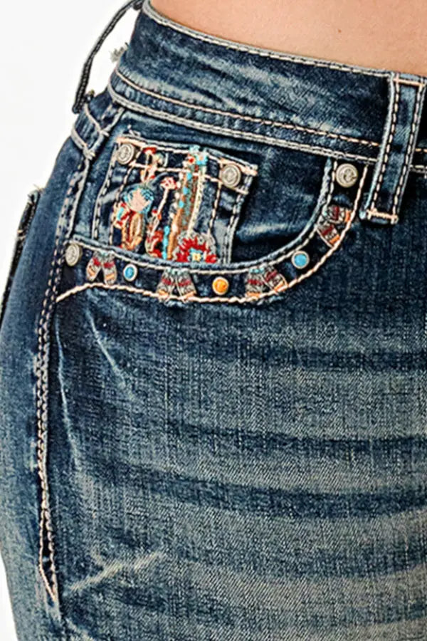 Mushroom Garden Mid Rise Bootcut Jeans