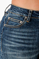 Floral Embroidered Detail High Waist Flare Grace in LA - Denim