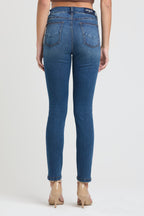Basic Cutting Detail Skinny Jeans