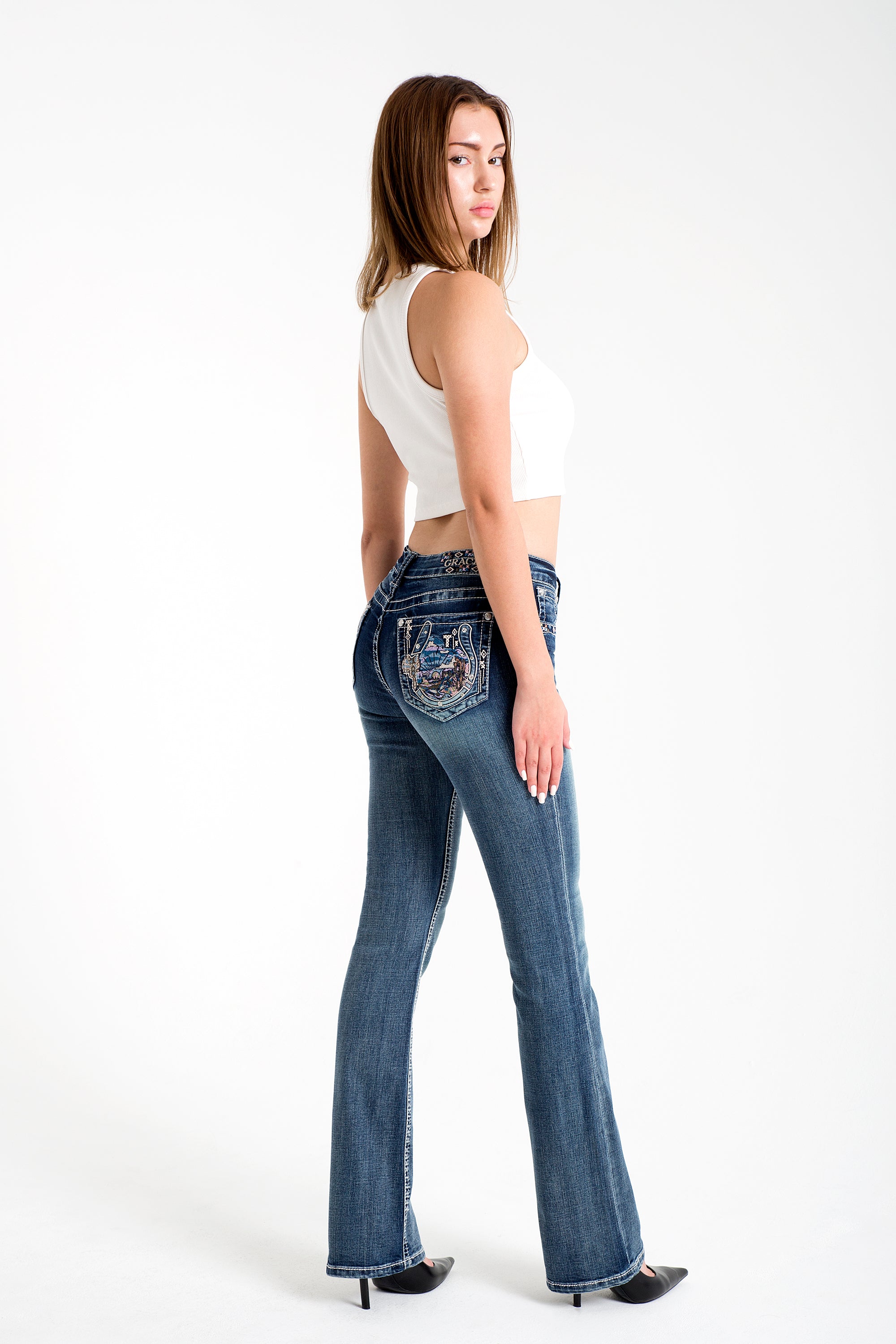 Ladies bootcut jeans deals