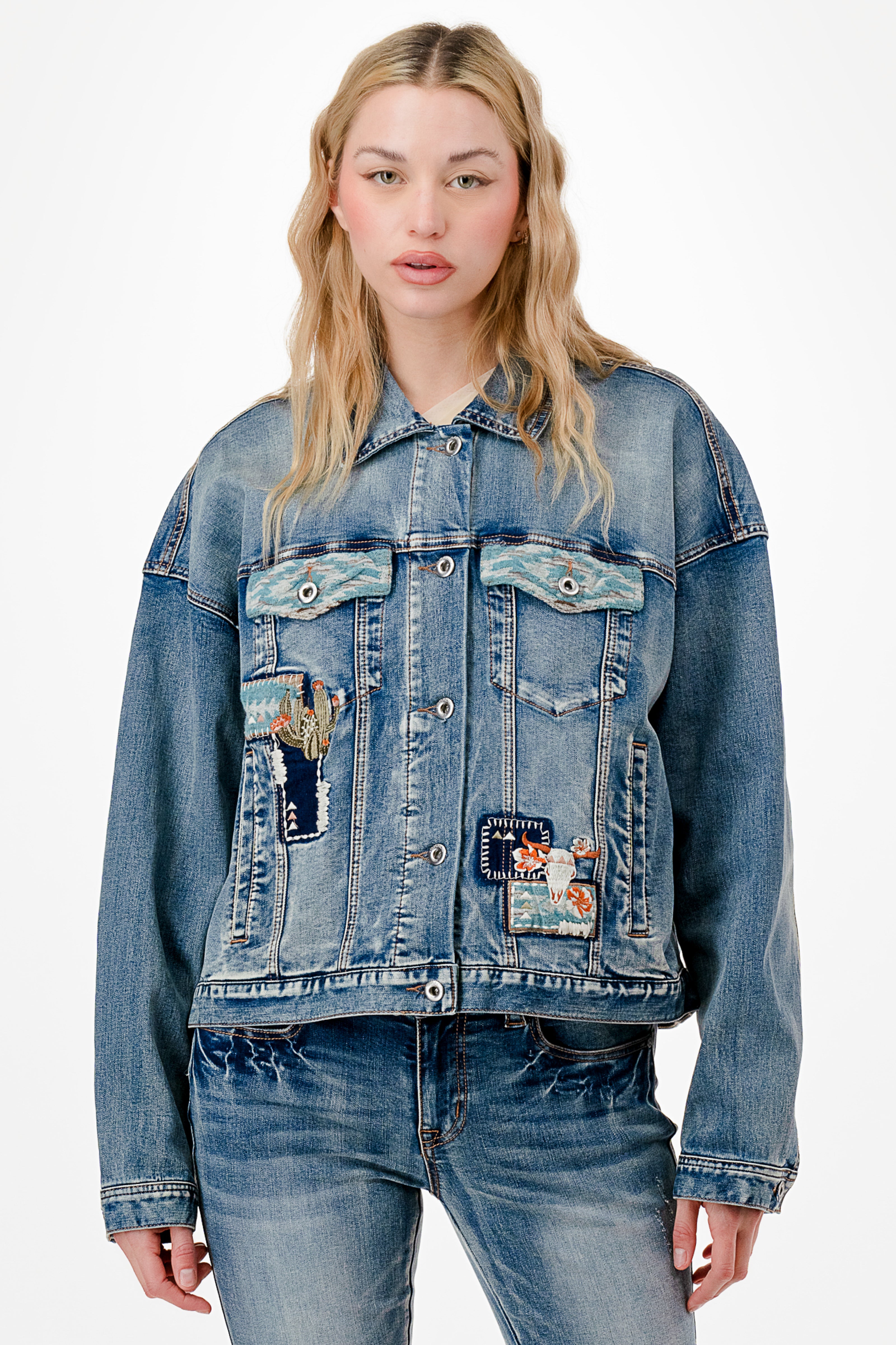 Western Embroidery Women's Denim Jacket